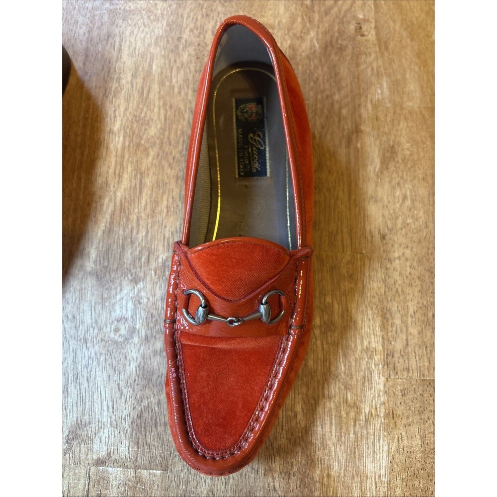 Vintage Gucci Loafer, Red, Velvet/Patent, Women’s Size 38 US 7 - Picture 4 of 11